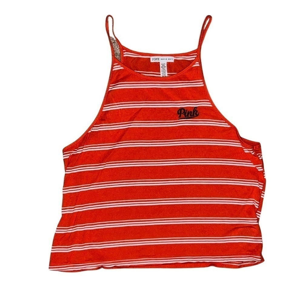 3/$25 🍄 PINK Victoria’s Secret Red Striped Spaghetti Strap Tank Size XS